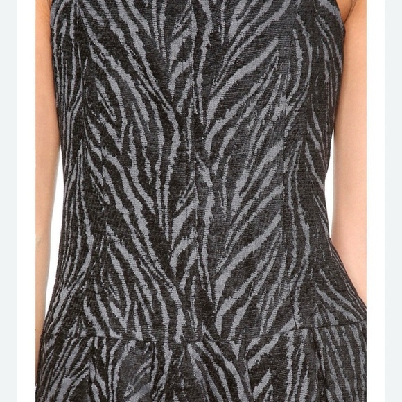 Free People Black & Gray Chenille Zebra Print Mini Dress - Picture 1 of 11